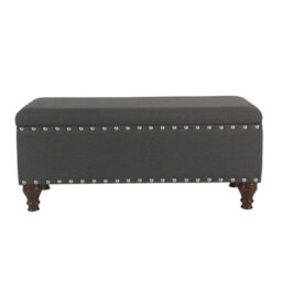 Luxury Living Chelsea Storage Ottoman Bench - Charcoal/chrome Upholstered With Flip Lid - thumbnail 7