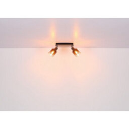 Luminosa Lighting Luminosa Satella Twin Ceiling Spotlight Gunmetal Copper Glass Shade 2X E14 - thumbnail 6