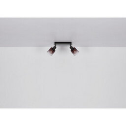 Luminosa Lighting Luminosa Satella Twin Ceiling Spotlight Gunmetal Copper Glass Shade 2X E14 - thumbnail 7