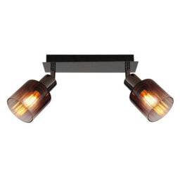 Luminosa Lighting Luminosa Satella Twin Ceiling Spotlight Gunmetal Copper Glass Shade 2X E14 - thumbnail 3
