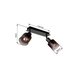 Luminosa Lighting Luminosa Satella Twin Ceiling Spotlight Gunmetal Copper Glass Shade 2X E14 - thumbnail 9