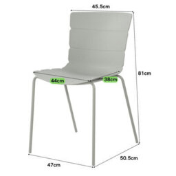 Core Products Aspen White 80Cm  Square Table And 4 Bali Light Grey Moulded Plastic Chairs - thumbnail 4