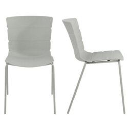 Core Products Aspen White 80Cm  Square Table And 4 Bali Light Grey Moulded Plastic Chairs - thumbnail 5