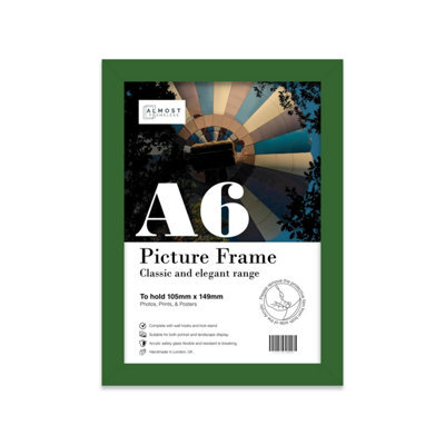 A6 Green Picture Frame Fits A6 (10.5 X 14.8Cm - 4.1 X 5.8In) Poster, Photo, Artwork, Or Print. - image 1
