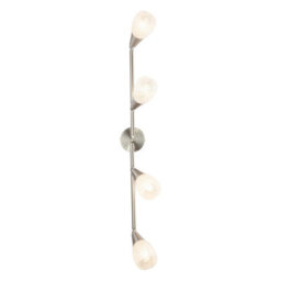 Luminosa Lighting Luminosa Franziska Ceiling Spotlight Bar Nickel Matt Clear Glass Shade 4X E14 - thumbnail 4