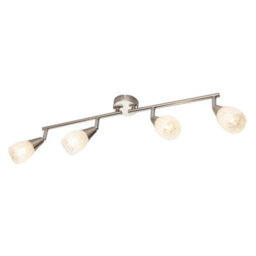 Luminosa Lighting Luminosa Franziska Ceiling Spotlight Bar Nickel Matt Clear Glass Shade 4X E14 - thumbnail 3