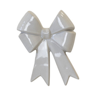 Four Candle Large Ceramic Double Bow Decor Christmas Decoration - image 1
