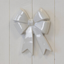 Four Candle Large Ceramic Double Bow Decor Christmas Decoration - thumbnail 2