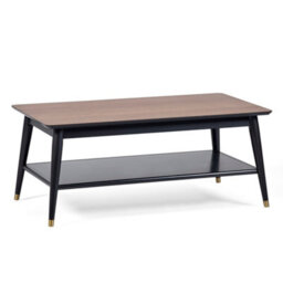 Oakham Balmoral Modern Coffee Table With Shelf In Walnut And Black - thumbnail 1