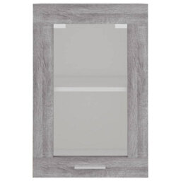 Berkfield Hanging Glass Cabinet Grey Sonoma 40X31X60 Cm Engineered Wood - thumbnail 5