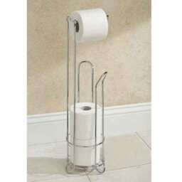 Free-Standing Chrome Toilet Roll Holder, 3 Roll Storage Stand - thumbnail 1