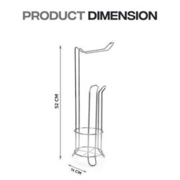 Free-Standing Chrome Toilet Roll Holder, 3 Roll Storage Stand - thumbnail 3