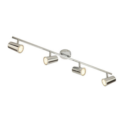 Plum&clay Tampa Chrome Decorative Light 4 Spotlight Ceiling Bar & Bulbs Included - image 1