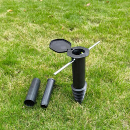 Heavy Duty Plastic Screw In Parasol Ground Spike Adjustable 32-50mm Pole Holder Garden Umbrella Rotary Airer Anchor Base - thumbnail 6