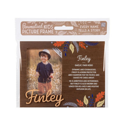 History & Heraldry Pre-Personalised Picture Frame With Child's Name And Meaning - Finley - For 8.5 X 11Cm Photo - Over 90 Titles Available - image 1