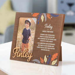 History & Heraldry Pre-Personalised Picture Frame With Child's Name And Meaning - Finley - For 8.5 X 11Cm Photo - Over 90 Titles Available - thumbnail 2