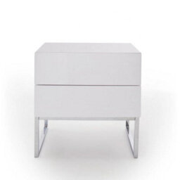 Furniture in Fashion Strada High Gloss Bedside Cabinet With 2 Drawers In White - thumbnail 3