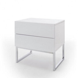 Furniture in Fashion Strada High Gloss Bedside Cabinet With 2 Drawers In White - thumbnail 2