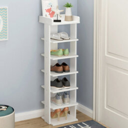 Living And Home 7 Tier Freestanding Wooden Shoe Rack Shoe Storage Organizer Space Saving Display Shelf - thumbnail 1