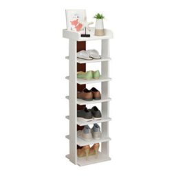 Living And Home 7 Tier Freestanding Wooden Shoe Rack Shoe Storage Organizer Space Saving Display Shelf - thumbnail 4