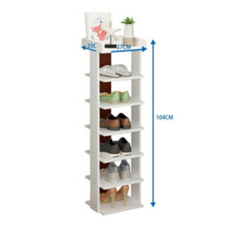 Living And Home 7 Tier Freestanding Wooden Shoe Rack Shoe Storage Organizer Space Saving Display Shelf - thumbnail 5