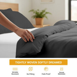 Lazzaro Premium 100% Cotton Bedding Set 400 Tc, Hotel Quality Luxury Bedding With Hidden Zipper Closure - thumbnail 7