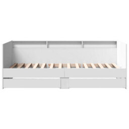 Berkfield Daybed With Drawers Without Mattress White 100X200 Cm - thumbnail 4