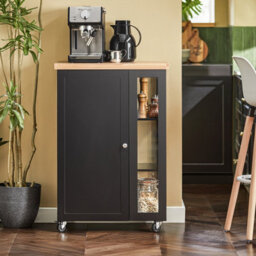 Sobuy Fkw75-Sch,kitchen Storage Trolley Serving Trolley Kitchen Cabinet With 3-Tier Side Storage Shelves,w60Xd40Xh89 - thumbnail 2