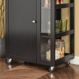Sobuy Fkw75-Sch,kitchen Storage Trolley Serving Trolley Kitchen Cabinet With 3-Tier Side Storage Shelves,w60Xd40Xh89 - thumbnail 5