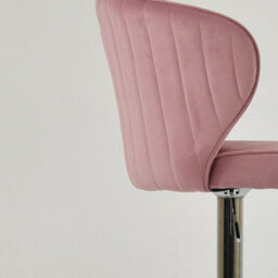 Lakeland Furniture Asham Pink Velvet Chrome Gas Lift Base Bar Stool - thumbnail 7