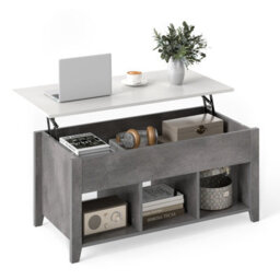 Gainoom Lift Up Coffee Table Rising Center Table Accent Table W/ Lift Top-Grey - thumbnail 1