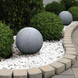 Idealist™ 40Cm Fluted Grey Reinforced Stone Outdoor Concrete Effect Garden Decorative Ball 9.9Lbs - thumbnail 6