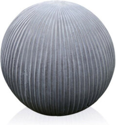 Idealist™ 40Cm Fluted Grey Reinforced Stone Outdoor Concrete Effect Garden Decorative Ball 9.9Lbs - thumbnail 2