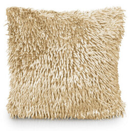 Velosso Velvet Touch Shaggy Chenille Cushion, Soft Texture, Zip Closure, Machine Washable, Luxury Living Room Decor - Cream