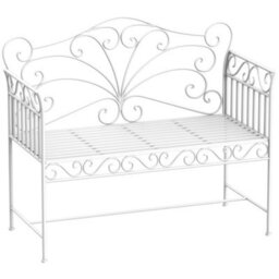 Outsunny Garden Bench Outdoor Furniture 2 Seater Park Seating W/ Backrest White - thumbnail 2