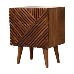 Artisan Furniture Solid Wood Lille 2 Drawer Bedside - thumbnail 4