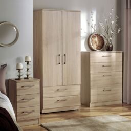 Brindisi Ready Assembled Oak Effect 3 Drawer Vanity Unit (H)795mm (W)930mm (D)415mm - thumbnail 2