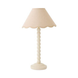 Valuelights Bobbin Natural Trim Linen Shade Cream Bobble Table Lamp - thumbnail 6