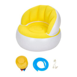 Yellow Portable Inflatable Lounge Chair Air Sofa Single Seat Couch - thumbnail 3