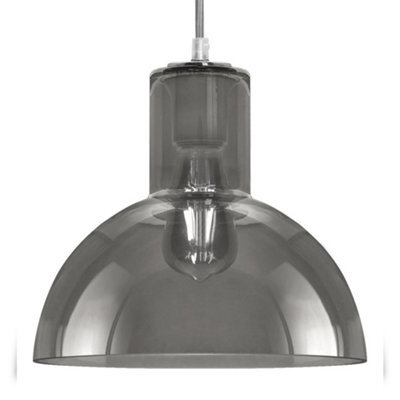 Long Life Lamps Company Modern Vintage Ceiling Smoked Grey Glass Pendant Lamp M0222 - image 1