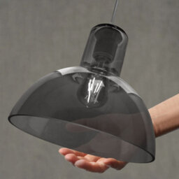 Long Life Lamps Company Modern Vintage Ceiling Smoked Grey Glass Pendant Lamp M0222 - thumbnail 5