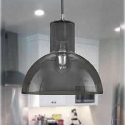 Long Life Lamps Company Modern Vintage Ceiling Smoked Grey Glass Pendant Lamp M0222 - thumbnail 6