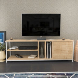 Decorotika Oneida Tv Stand Tv Unit For Tv's Up To 72 Inch White And Oak