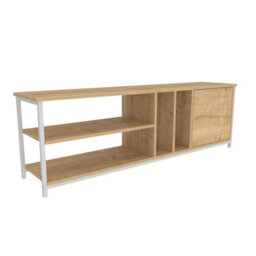 Decorotika Oneida Tv Stand Tv Unit For Tv's Up To 72 Inch White And Oak - thumbnail 5