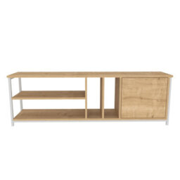 Decorotika Oneida Tv Stand Tv Unit For Tv's Up To 72 Inch White And Oak - thumbnail 4
