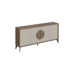 Decortie Gora Dark Oak Effect, Sandstone Particleboard 4 Door Sideboard With Metal Legs (W) 180Cm - thumbnail 2