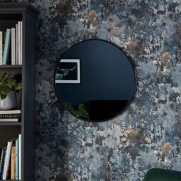 GoodHome Muhely Brushed Black Round Wall-Mounted Framed Mirror, (H)80.9Cm (W)80.9Cm - thumbnail 4