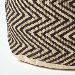Homescapes Black And Cream Chevron Pattern Circular Pouffe - thumbnail 4