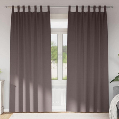 Berkfield Curtains With Curtains 2 Pcs Dark Brown 245 X 140 Cm Polyester - image 1