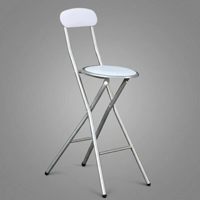 Lightweight Folding Breakfast Bar Stool With Padded Round Seat  Black (1 Chair) - image 1